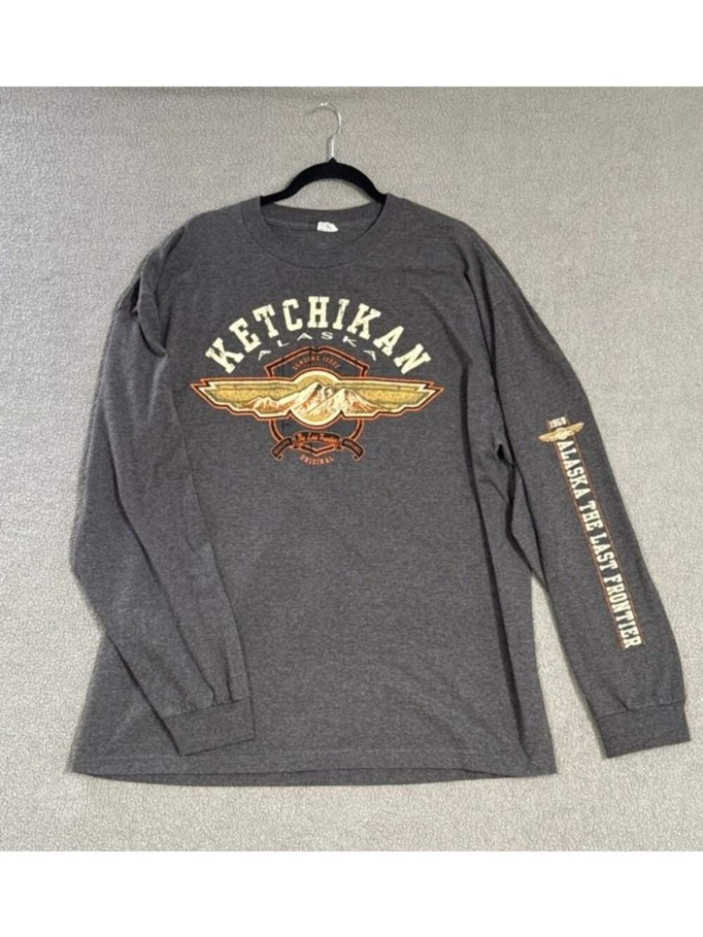 Vintage Y2K Alstyle Ketchikan Alaska Mens 2XL Long Sleeve Mountain Shirt